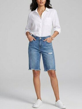 INC International Concepts Frayed Hem Denim Shorts – Size 10 – Classic Summer